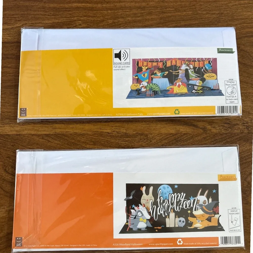 2 Up With Paper Halloween Party & Woodland Sound Pop-Up‎ Cards - New